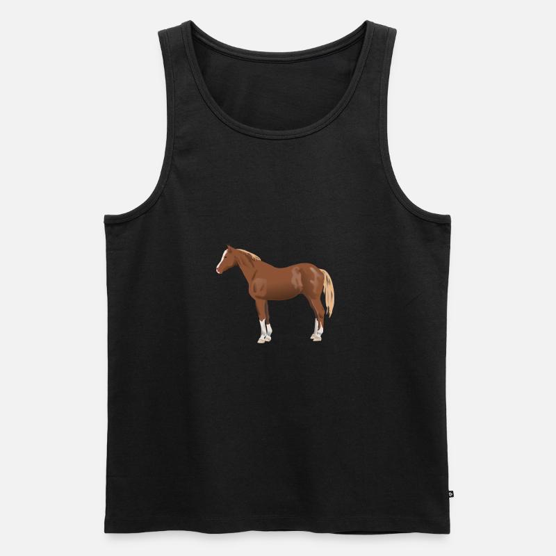 Pferd - Männer Premium Bio Tank Top - Schwarz