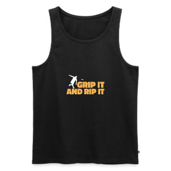 Discgolf Disc Golf Frisbee - Männer Premium Bio Tank Top - Schwarz - Vorne - Michal (187cm)