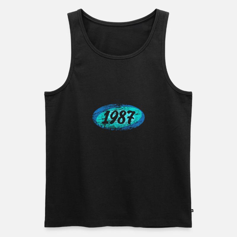 1987 - Männer Premium Bio Tank Top - Schwarz