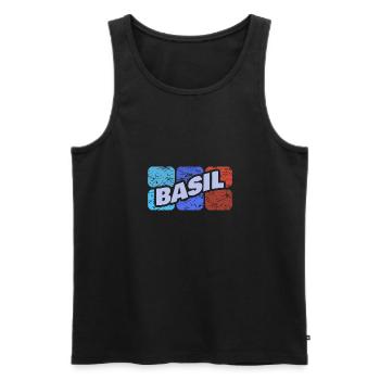 Geschenk für Basil - Männer Premium Bio Tank Top - Schwarz - Vorne - AI Model Male 178 light (178cm)