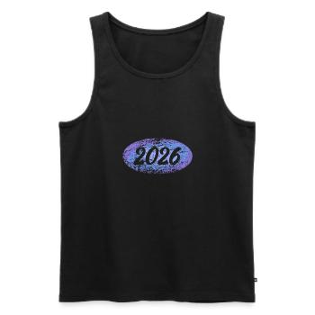 Recruter 2026 - Débardeur bio Premium Homme - noir - Devant - AI Model Male 178 light (178cm)