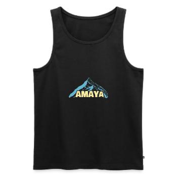 Woman's name Amaya - Men's Premium Organic Tank Top - black - Front - Michal (187cm)