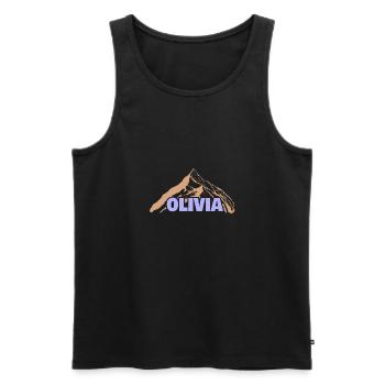 Gift for Olivia - Men's Premium Organic Tank Top - black - Front - AI Model Male 178 light (178cm)