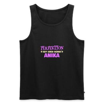 Woman's name Anika - Men's Premium Organic Tank Top - black - Front - AI Model Male 178 light (178cm)