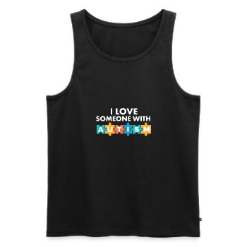 I Love Someone With Autism Awareness Month Puzzle - Männer Premium Bio Tank Top - Schwarz - Vorne - Michal (187cm)