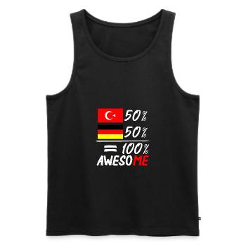 50% Türkisch 50% Deutsch - Männer Premium Bio Tank Top - Schwarz - Vorne - Michal (187cm)