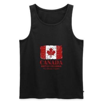 Canada Flag - Vintage Look - Männer Premium Bio Tank Top - Schwarz - Vorne - AI Model Male 178 light (178cm)