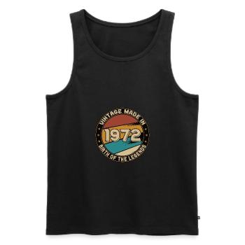 Retro 50. Geburtstag Original 1972 - Männer Premium Bio Tank Top - Schwarz - Vorne - AI Model Male 178 light (178cm)