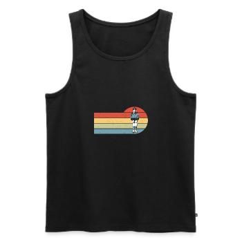 Vintage Table Soccer Player Retro Foosball - Männer Premium Bio Tank Top - Schwarz - Vorne - Michal (187cm)