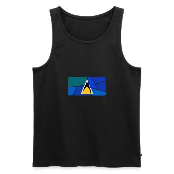 St Lucia - Männer Premium Bio Tank Top - Schwarz - Vorne - AI Model Male 178 light (178cm)