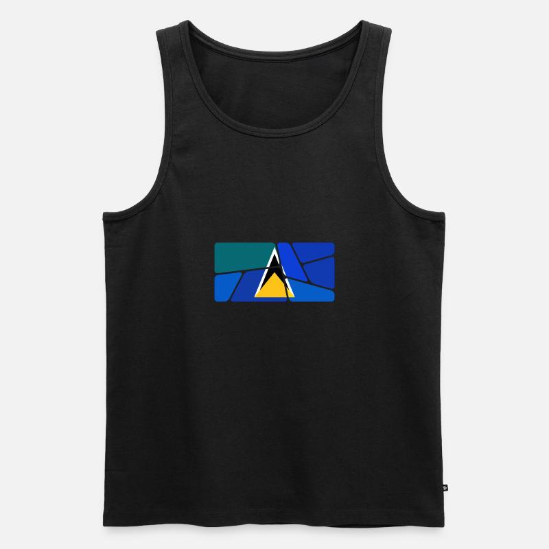 St Lucia - Männer Premium Bio Tank Top - Schwarz