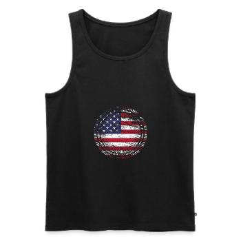 USA Amérique - Débardeur bio Premium Homme - noir - Devant - Michal (187cm)