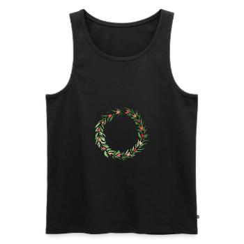 Blumenkranz Herz Blume - Männer Premium Bio Tank Top - Schwarz - Vorne - Michal (187cm)