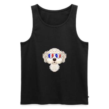 Bichon Frise France Sunglasses I French Flag - Männer Premium Bio Tank Top - Schwarz - Vorne - Michal (187cm)