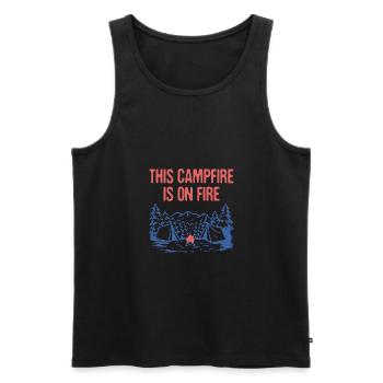 This Campfire Is on Fire Camping Dad Jokes Camper - Men's Premium Organic Tank Top - black - Front - AI Model Male 178 light (178cm)