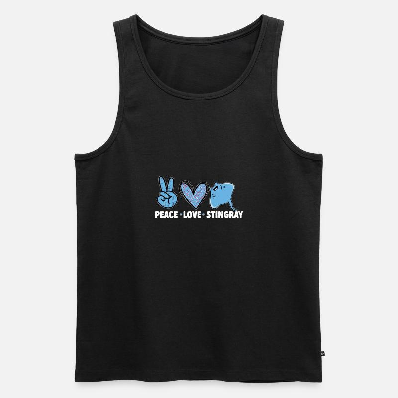 Stachelrochen Mantarochen Ozean Rochen - Männer Premium Bio Tank Top - Schwarz