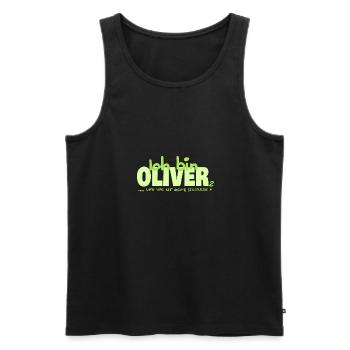 Ausrede für Oliver Oliver Namenschild - Männer Premium Bio Tank Top - Schwarz - Vorne - AI Model Male 178 light (178cm)