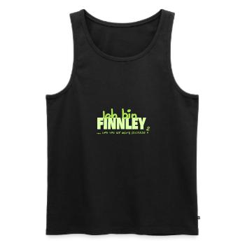 Vorname Finnley - Männer Premium Bio Tank Top - Schwarz - Vorne - Michal (187cm)