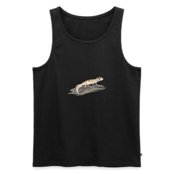 Leopard Gecko Reptile Pet Gecko - Men's Premium Organic Tank Top - black - Front - Michal (187cm)