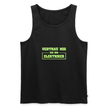 Geschenk für Elektriker - Männer Premium Bio Tank Top - Schwarz - Vorne - Michal (187cm)