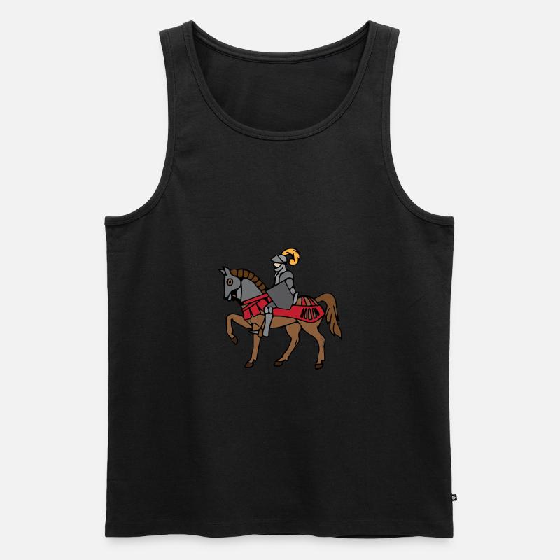 Ritter mit Pferd 3 622 - Männer Premium Bio Tank Top - Schwarz