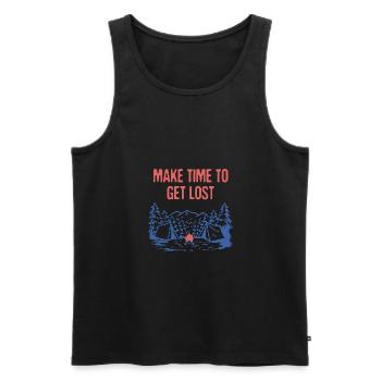 Prenez le temps de vous perdre Camping Randonnée Camping-car Randonneur - Débardeur bio Premium Homme - noir - Devant - Michal (187cm)