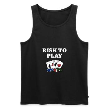 Risque de jouer au poker Gambling Poker Player - Débardeur bio Premium Homme - noir - Devant - Michal (187cm)