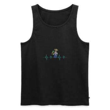 Squelette Fleurs Hobby Allotment Jardinier Jardin - Débardeur bio Premium Homme - noir - Devant - Michal (187cm)