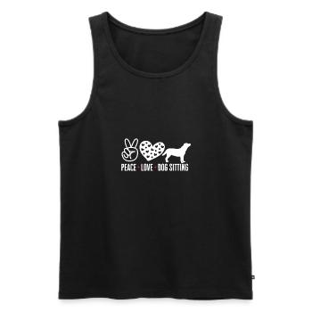 Pet Sitting Cat Dog Pet Sitter - Men's Premium Organic Tank Top - black - Front - AI Model Male 178 light (178cm)