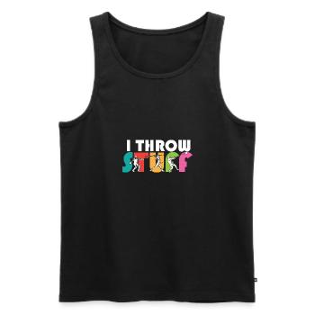 I Throw Stuff Discus Thrower Shot Put Track & - Men's Premium Organic Tank Top - black - Front - AI Model Male 178 light (178cm)