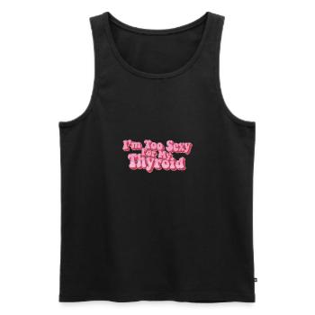 Papillary Warrior trop sexy pour mon cancer de la thyroïde - Débardeur bio Premium Homme - noir - Devant - AI Model Male 178 light (178cm)