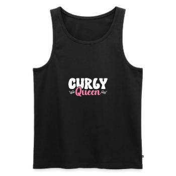 Lockiges Haar Afro Locken Natürliches Haar - Männer Premium Bio Tank Top - Schwarz - Vorne - Michal (187cm)