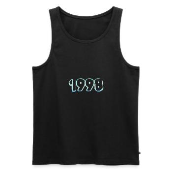 1998 - Männer Premium Bio Tank Top - Schwarz - Vorne - AI Model Male 178 light (178cm)