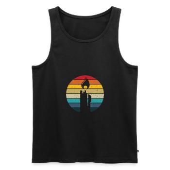 Bougie rétro de coucher du soleil de bougie faisant la bougie de diy - Débardeur bio Premium Homme - noir - Devant - AI Model Male 178 light (178cm)