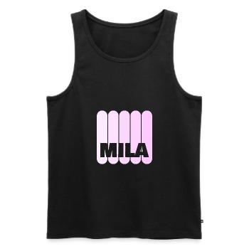 Mila - Männer Premium Bio Tank Top - Schwarz - Vorne - Michal (187cm)