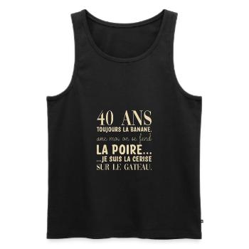 40 ans anniversaire - Débardeur bio Premium Homme - noir - Devant - Michal (187cm)