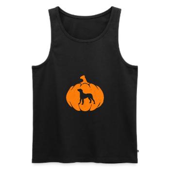 Halloween Dog Pumpkin - Männer Premium Bio Tank Top - Schwarz - Vorne - Michal (187cm)