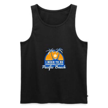 J’ai besoin d’être séahabilité Pacific Beach été - Débardeur bio Premium Homme - noir - Devant - Michal (187cm)