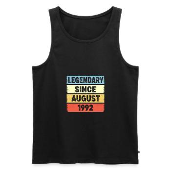 30 Years Old Legendary Since August 1992 30th - Men's Premium Organic Tank Top - black - Front - Michal (187cm)