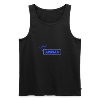 Cuddly Amelia - Men's Premium Organic Tank Top - black - Front - AI Model Male 178 light (178cm)