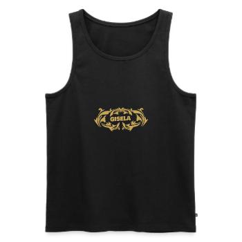 in Gisela - Männer Premium Bio Tank Top - Schwarz - Vorne - Michal (187cm)