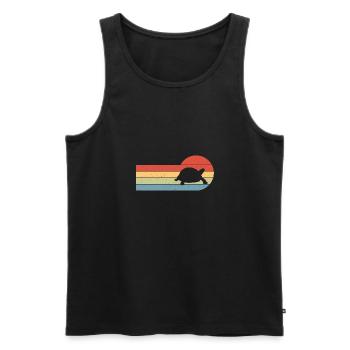 Sunset Retro Reptile Turtle Tortoise Fan - Débardeur bio Premium Homme - noir - Devant - Michal (187cm)