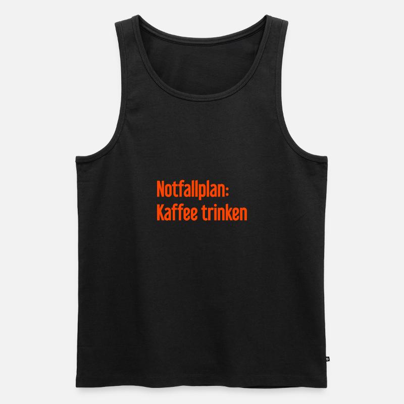 Kaffee-Notfallplan - Männer Premium Bio Tank Top - Schwarz