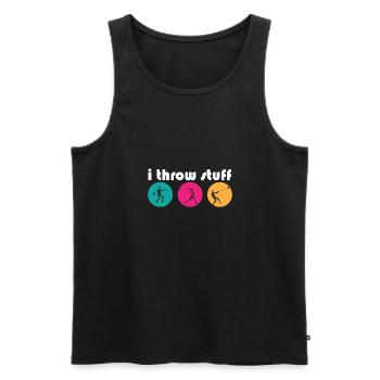 I Throw Stuff Discus Thrower Shot Put Track & - Men's Premium Organic Tank Top - black - Front - AI Model Male 178 light (178cm)