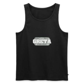 Greta als Gesundheit - Männer Premium Bio Tank Top - Schwarz - Vorne - AI Model Male 178 light (178cm)