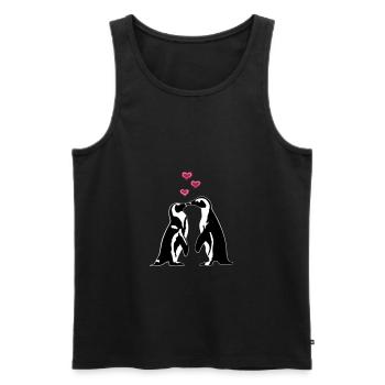 Verliebte Pinguine - Männer Premium Bio Tank Top - Schwarz - Vorne - AI Model Male 178 light (178cm)
