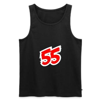 LUCKY NUMBER 55 SPORT FREESTYLE SKATEBOARDER FUN - Débardeur bio Premium Homme - noir - Devant - Michal (187cm)