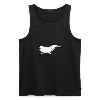 Baleine blanche Béluga - Débardeur bio Premium Homme - noir - Devant - AI Model Male 178 light (178cm)