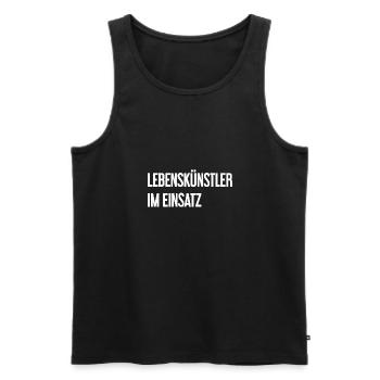 Lebenskünstler im Einsatz - Männer Premium Bio Tank Top - Schwarz - Vorne - AI Model Male 178 light (178cm)