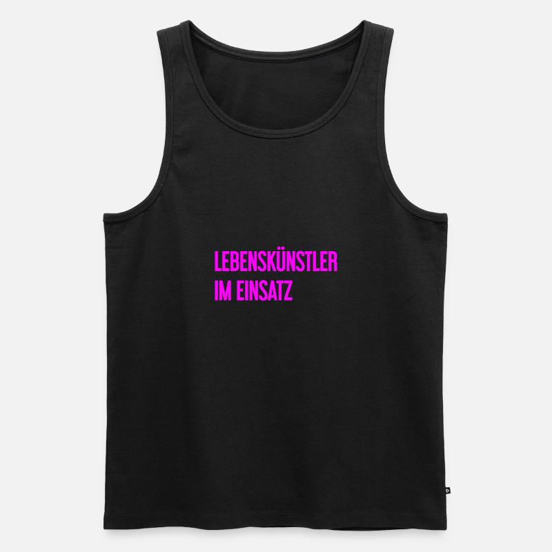 Lebenskünstler im Einsatz - Männer Premium Bio Tank Top - Schwarz